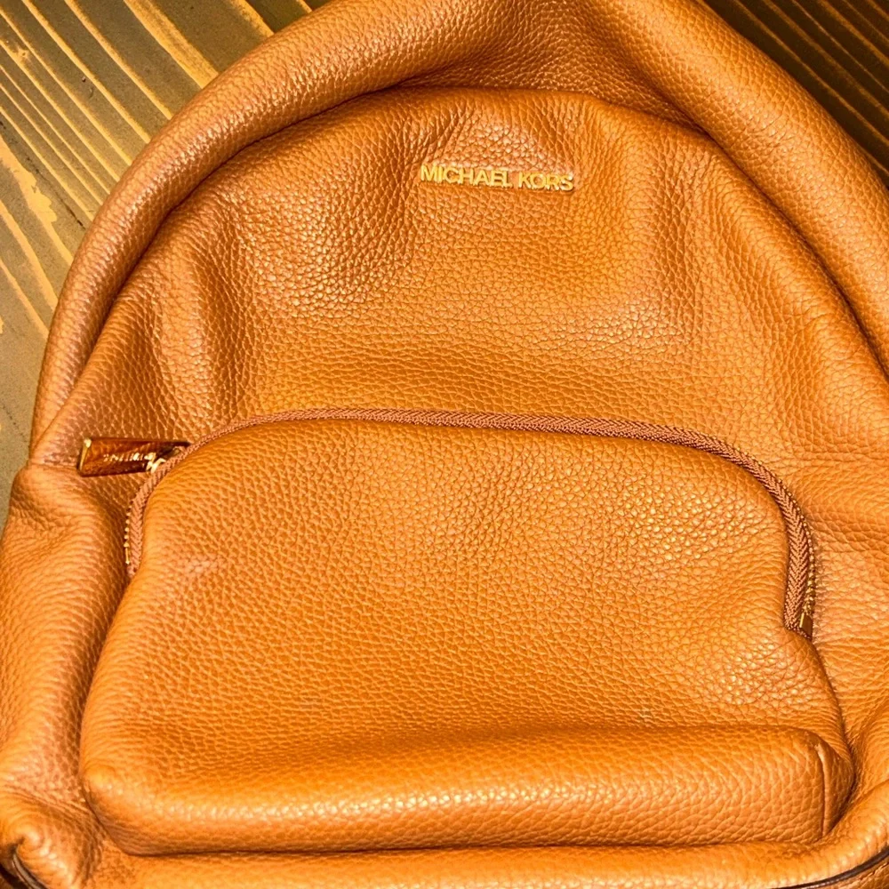 Michael Kors Tan Leather Daypack with Gold Hardware